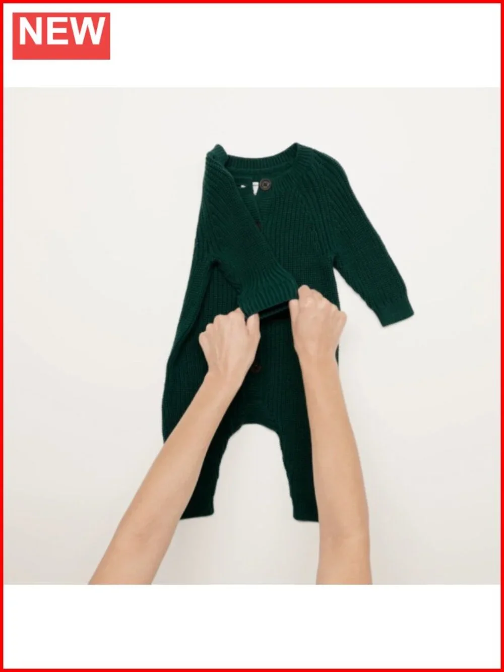 Unisex Baby Cotton Knit Playsuit Textured Stitch Long Sleeve Romper